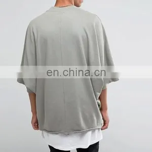 Mens Casual Crop Wide Sleeves Oversized Longline Sweatshirt thumbnail-2