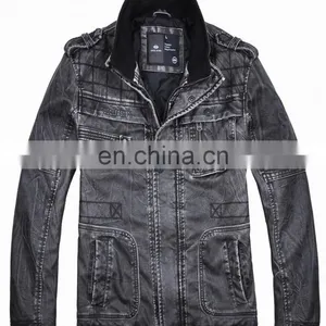 2017 Lastest Fashion Hot Sale Diamond Quilted pu Men Long Jacket thumbnail-1
