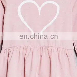 Latest Children Dress Designs Graphic Heart Printed Front Child Dress Wholesale Baby Clothes thumbnail-6