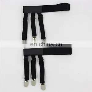 Wholesale One Pair Men's Colorful Elastic Shirt Stays Holders Garter With Non-slip Locking Clamps thumbnail-6