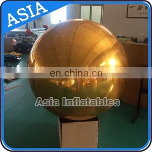 Golden Inflatable Mirror Sphere For Outdoor Live Concert Decoration thumbnail-1