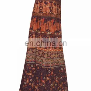 Long Wrap Around Skirt Sarong Wrap Around Dress Summer Hippie Beach Boho Cotton Wrap Around Skirt Dress Hippie Boho Women Wears thumbnail-2