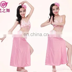 ET-124 Newest Product Ice Silk Sexy Beaded 3pcs/2pcs Children Belly Dance Clothes Wear Set thumbnail-6