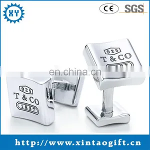 Promotion Metal Silver Plating Square Silver Cufflinks thumbnail-1