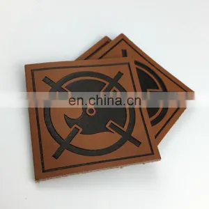 Custom Floral Pattern Knit Beanie Leather Patch thumbnail-1