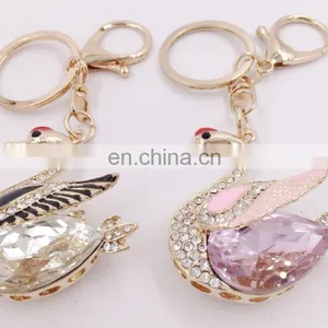 Swan Goose Keyring Animal Lovely Rhinestone Crystals Purse Bag Key Chain thumbnail-3