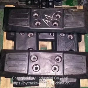 Protective Chain On Excavator Rubber Pads Black Color High Performance thumbnail-1