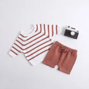 2020 Fashionable Warm Newborn Baby Clothes Cute Striped Toddler Suit Clothes thumbnail-2