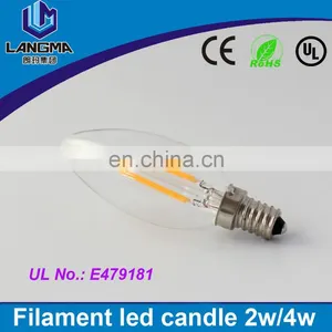 New Design LED Filament E12/E14 Bulb 2W 4W 6W AC 120V 220V 230V Dimmable Lamp Edison Glass Candle Lights Lighting For Chandelier thumbnail-1