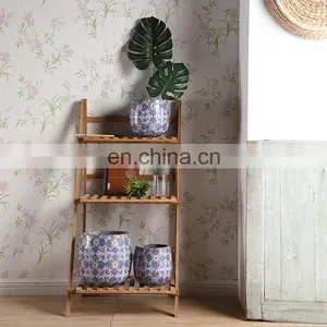 Western Art Style Antique Design Garden Indoor Decor Ceramic Purple Flower Pots for Balcony thumbnail-6