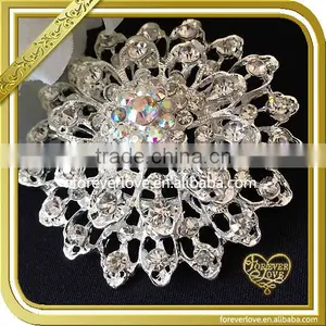 Clear Silver Crystal Diamante Rhinestone Brooch For Wedding Dress FB024 thumbnail-1