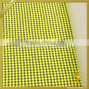 Yellow Rhinestone Hotfix Diamante Mesh Trimming Adhesive Crystal Net Mesh FRM-171 thumbnail-3