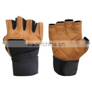 Weightlifting Fitness Training Fancy Brown Leather Gloves - Men / Women thumbnail-1