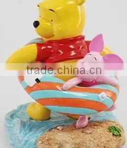 Lovely Winnie Bear With Pink Pig , Bear Figure Craft thumbnail-2