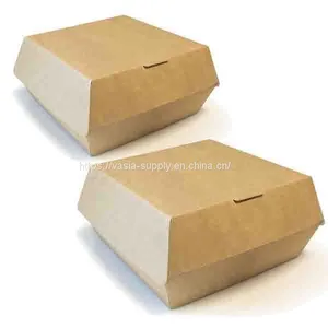 Clamshell Burger Food Box 10.8 x 10.8 x 7cm Kraft thumbnail-1