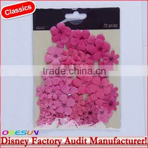 Disney Universal NBCU FAMA BSCI GSV Carrefour Factory Audit Manufacturer Dark Blue 2" Paper Rose Trio thumbnail-3