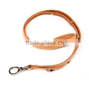 Cheap pu Brown Key Holders Strap Hang Around Neck Custom Leather Key Chain thumbnail-3
