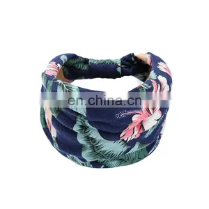 Cheap Custom Sublimation Headband Solid Twist Elastic Hairbands With Button thumbnail-4