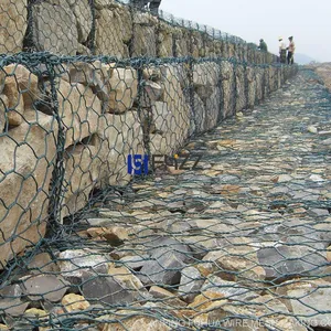 PVC Coated Galvanized Double Twisted Hexagonal Steel Wire Gabion Mesh thumbnail-3