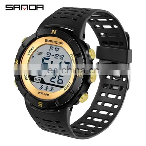 SANDA 286 High Quality Led Display Boys Wristwatch Luminous Chronograph Waterproof Sport Watch Digital Men thumbnail-1