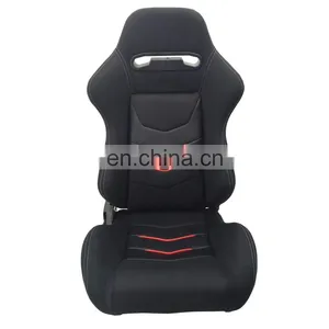 Black Suede Red Patch With Black Stitching Racing Seat Universal Car Use thumbnail-1