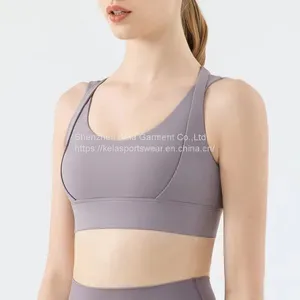 Hot Sale Workout Running Sport Wear Two Piece Set Women Seamless Yoga Leggings High Waisted No Front Seam Yoga Bra thumbnail-4