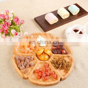 Customized Unique Design Durable Kitchen Divided Food Dry Fruit Bamboo Serving Tray thumbnail-2