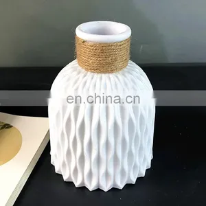 Modern Flower Vase Imitation Ceramic Flower Pot Decoration Home Plastic Vase Flower Arrangement Nordic Style Home Decoration thumbnail-4