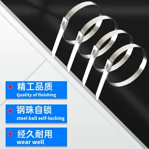 Stainless Steel Cable Tie of Steel Ball Self-locking in Material 304 thumbnail-1