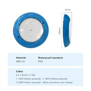 Pikes Under Pool Light Stainless Steel High Quality Plastic Material ABS Wholesale Swimming Pool Light thumbnail-3