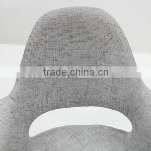 Replica Fiberlgass Material Wooden Legs Fabric Blue Color Organic Chair by Eero Saarinen thumbnail-6