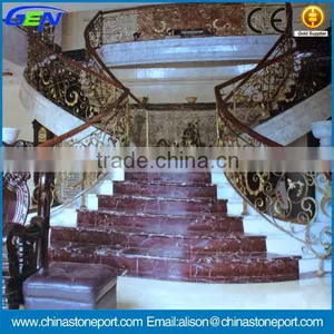 High Grade Luxury Rosso Levanto Red Marble Stair Covers thumbnail-1