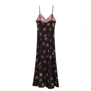 Spring 2025 New Women's Fashion European and American Style Simple Printed Midi Dress thumbnail-3