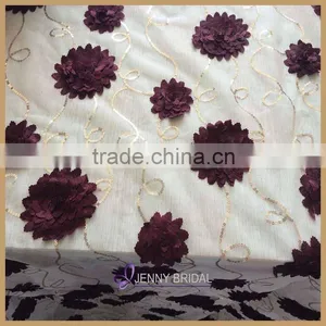 TC139A Lace Fabric With 3D Flower Pattern Table Cloth for Wedding thumbnail-1