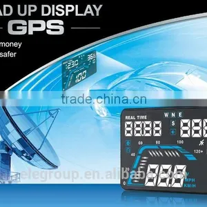 Universal 5.5" Inch Q7 LED Head Up Digital Display Car GPS OBD2 HUD thumbnail-1