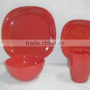 Good Quality Microwave Safe Flat Plate Ceramic Dinner Set thumbnail-1