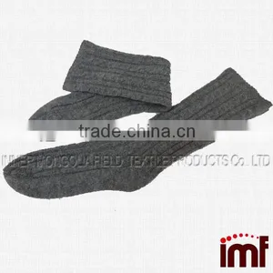 Women's Chunky Cable Socks,Fine Wool and Cashmere Blend Yarn Socks thumbnail-1