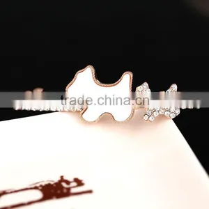 2015 New Style Bear Hairwear Golden Silver Barrettes Shining Rhinestone Zircon Lovely Hairpin Fine Jewellery thumbnail-4