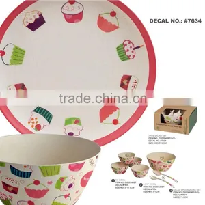 Fresh and Natural Appearance Bamboo Fiber Plates and Dishes,bamboo Dinner Set thumbnail-2