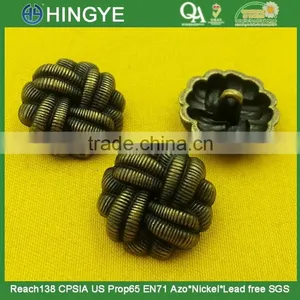 19mm Braided Finishing Fancy Metal Shank Button For Ladies Clothes -- MJ5414 thumbnail-1