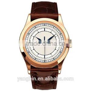 20156 Stainless Steel Luxury Genuine Leather Band Wholesale Watch for Mens thumbnail-2