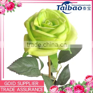 New Year Decoration PU Material Long Stem Green Real Touch Flower Rose thumbnail-1