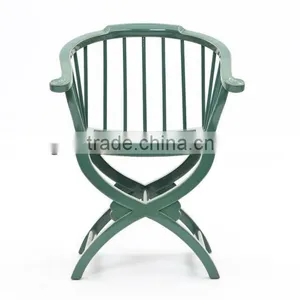 Chinese Antique Reproduction Wooden Arm Chair With Deformed X Shaped Leg thumbnail-1
