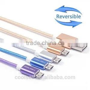Coolsell Reversible Micro USB Cable For Samsung s6 5pin Metal Cable USB 2.0 Charger Cable thumbnail-1