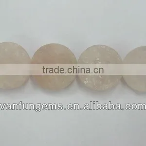 16 Inch Natural Rose Quartz Round Coin thumbnail-1