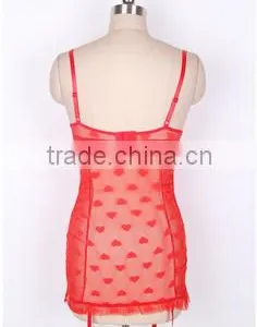 Sexy Heart Jacquard Mesh Garter Slip thumbnail-2