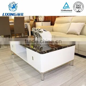 Living Room Furniture Marble Top Modern Teapoy Table thumbnail-3