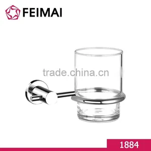 Hot Selling Brass Wall Mounted Toothbrush Holder With Glass Cup thumbnail-1