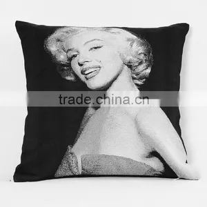 2016 Hotsale 100% Cotton Wholesale Printed Portrait Cushion, Black and White Jacquard Cushion thumbnail-4