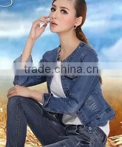 Scalloped Lady Denim Jacket Short Pakistan Xxx Jean Jacket Wholesale Quality Choice thumbnail-1